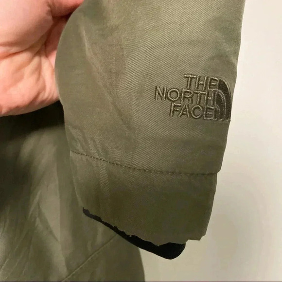 The North Face HyVent army green down  puffer parka hooded jacket - Picture 9 of 16